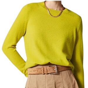 Mary Walter 100% Cashmere Chartreuse High Low Tunic Sweater Size M